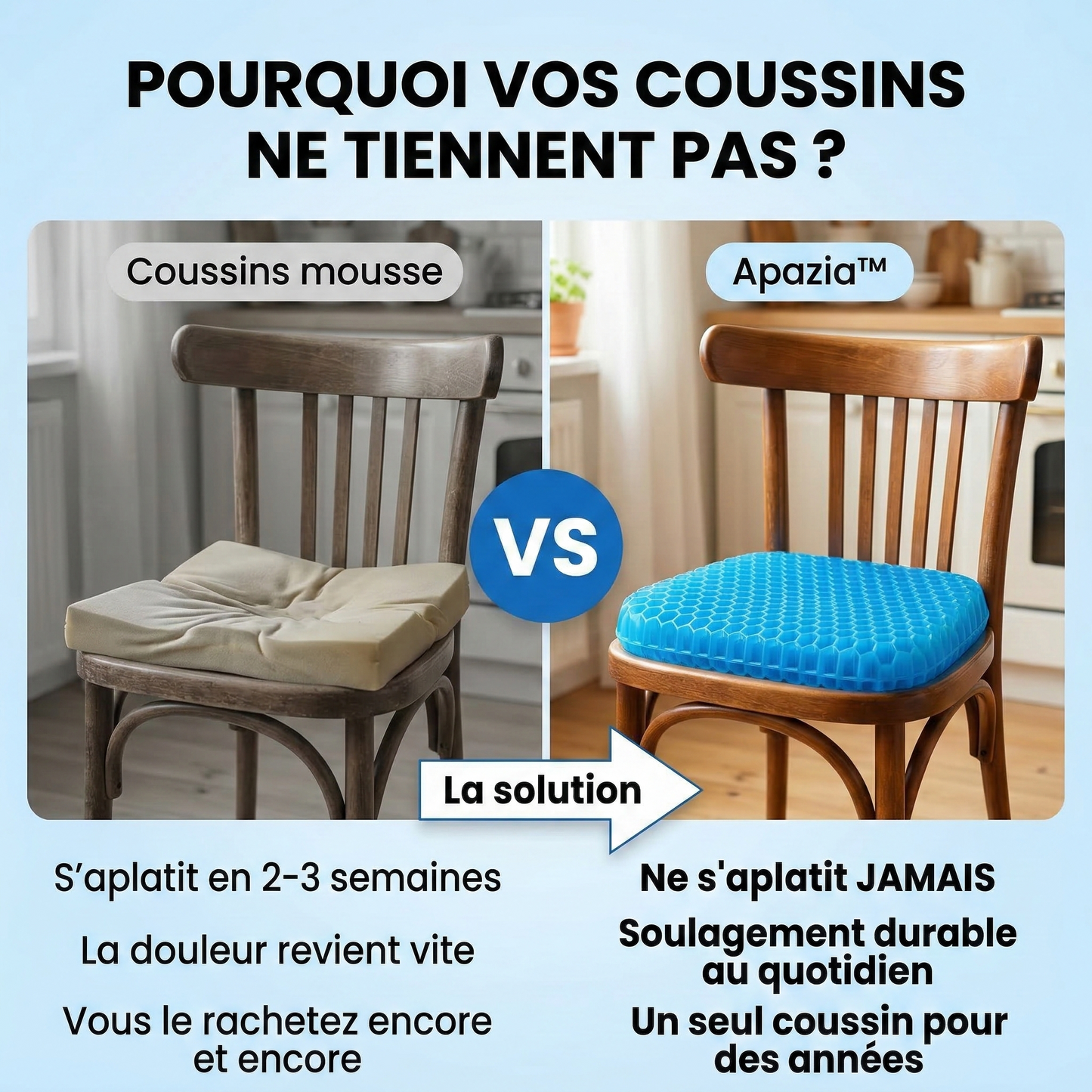 Apazia™ - Le coussin qui apaise la douleur assise